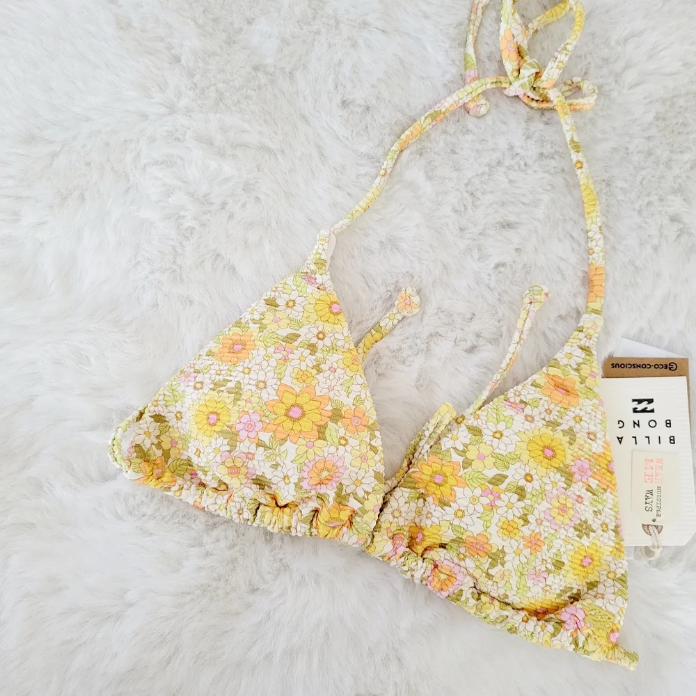 🌞BILLABONG SUN WORSHIPPER TANLINES TRIANGLE BIKINI TOP SIZE M/10